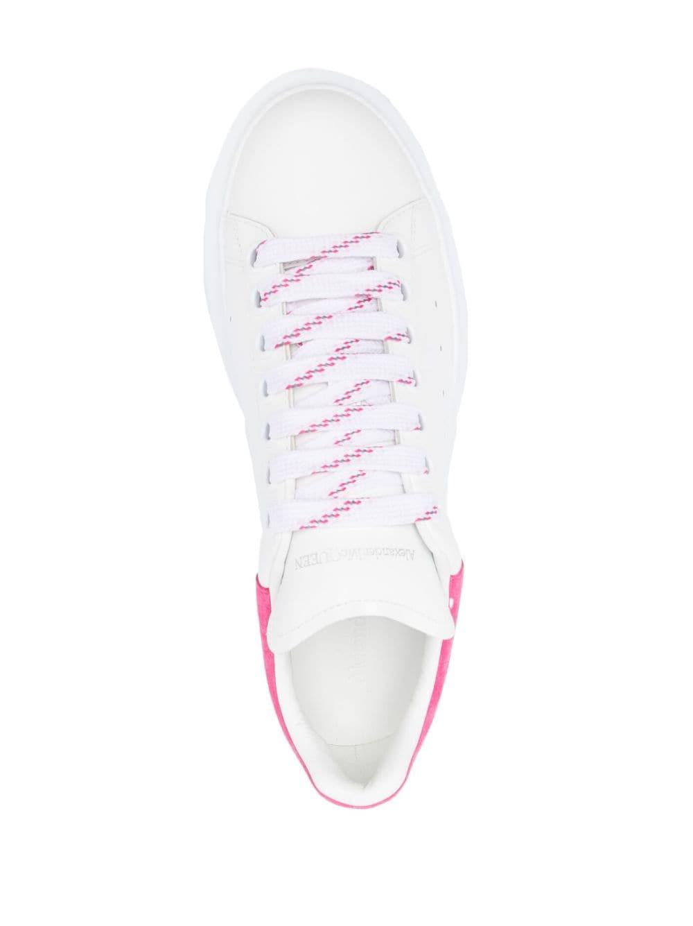 White/fuchsia leather/suede oversized low-top sneakers 718139 WIBN28844 ALEXANDER MCQUEEN