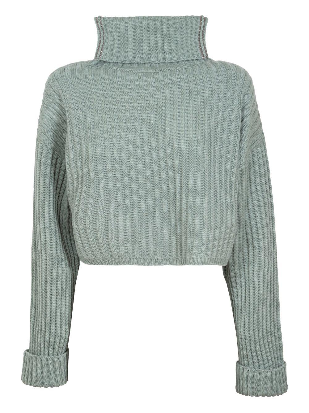 Ribbed jumper with stand-up collar M12596103 C9503 BRUNELLO CUCINELLI