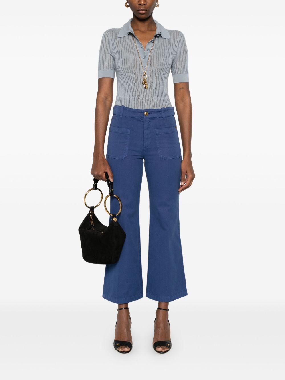 Cotton cropped trousers<BR/><BR/><BR/> CH25SPA21365 401 CHLOÉ