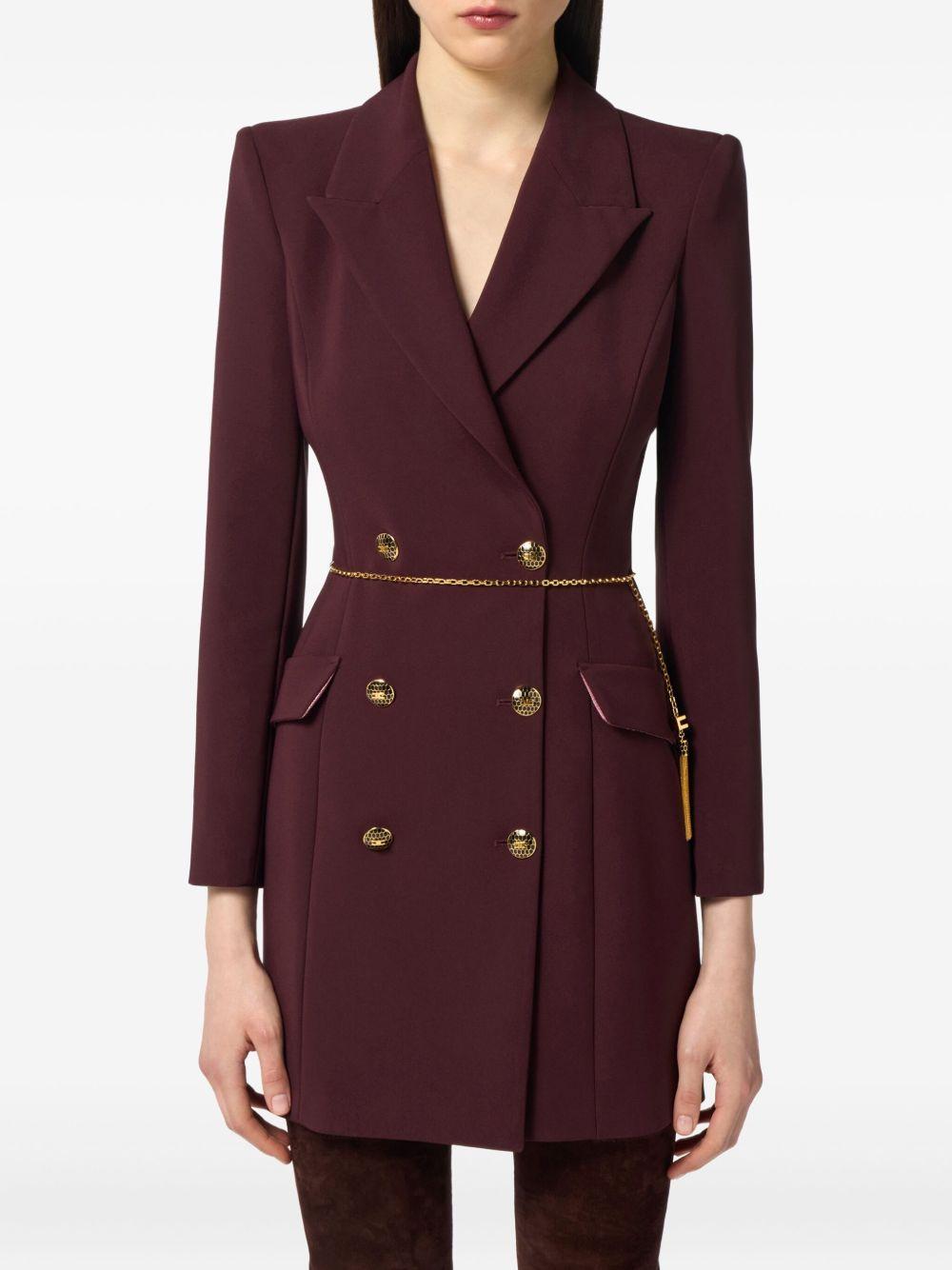 Dress in lightweight crêpe fabric with jewel chain AB89657E2 EA4 ELISABETTA FRANCHI