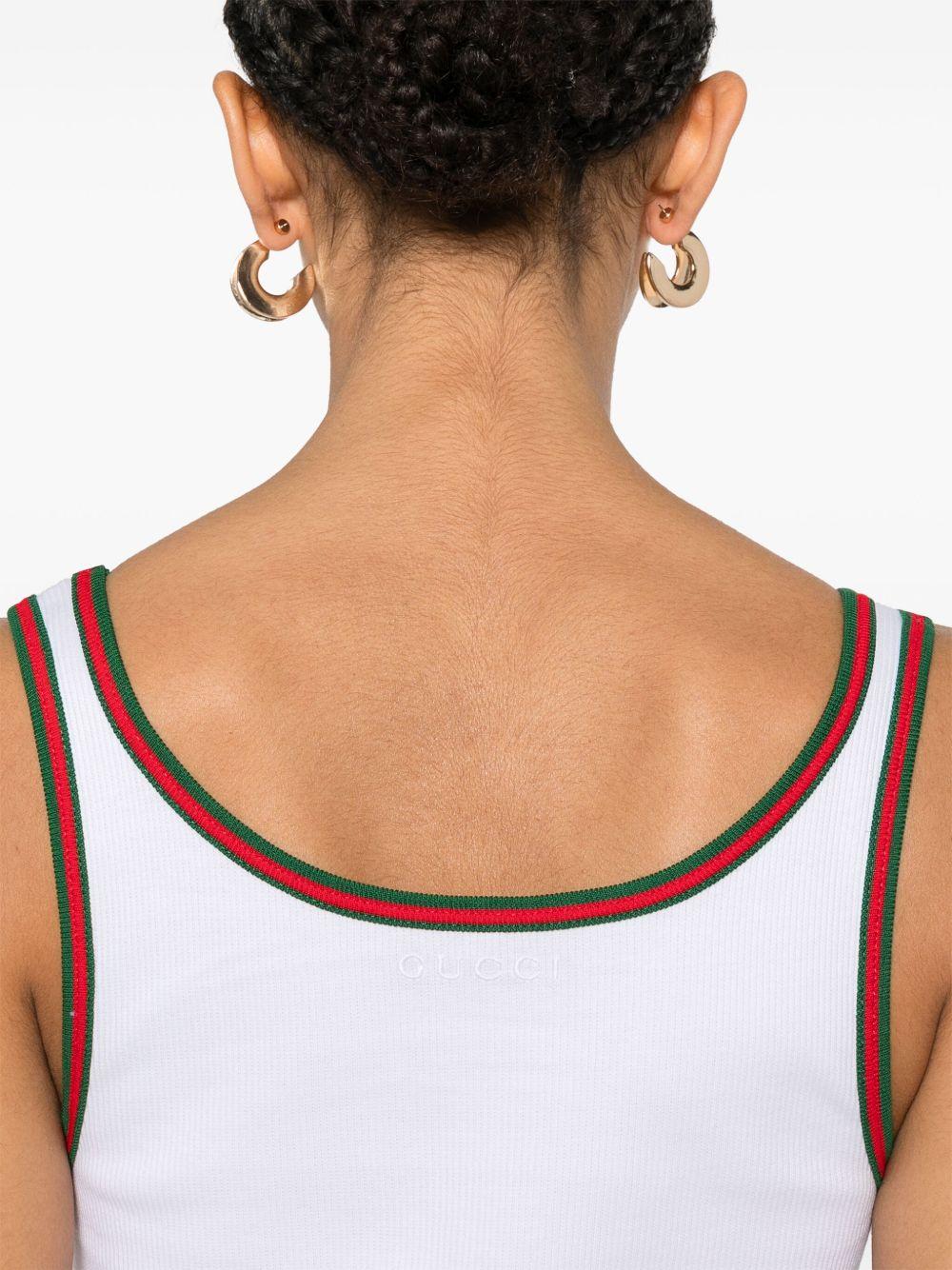 Web-Stripe ribbed tank top<BR/><BR/> 815851 XJG5O9692 GUCCI