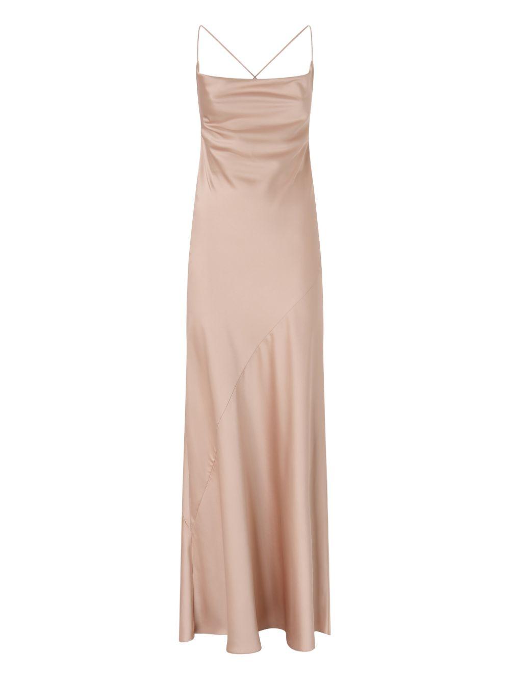 Long slip dress in satin 106587 A1Y5Q35 PINKO
