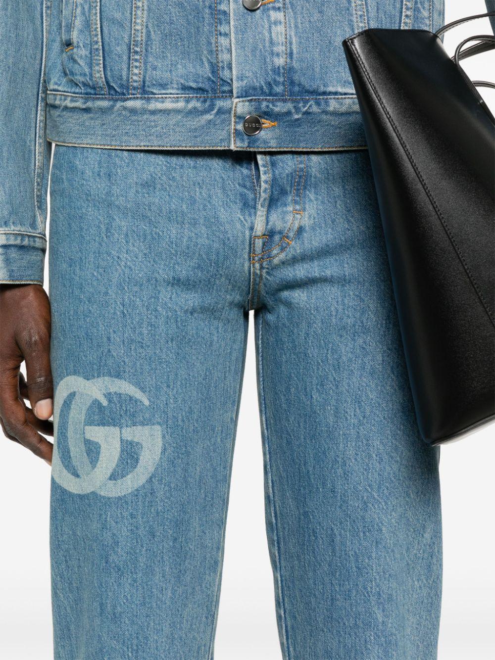 Denim trousers with lasered Double G 815642 XDC6W4492 GUCCI