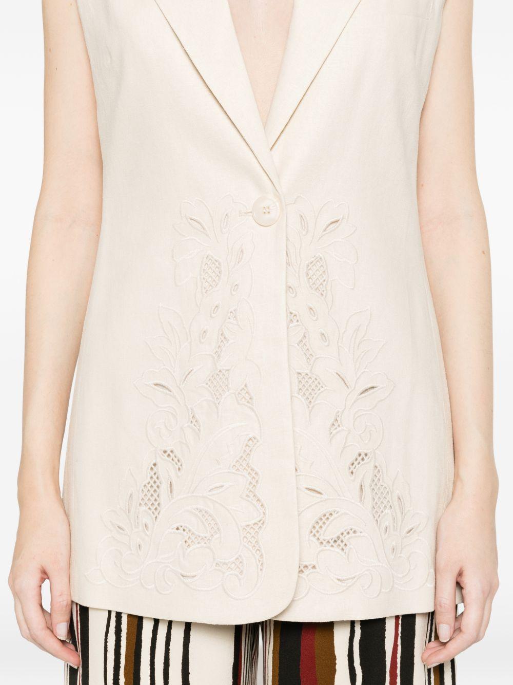 embroidered sleeveless waistcoat 261TP2314 S2140000059 TWINSET