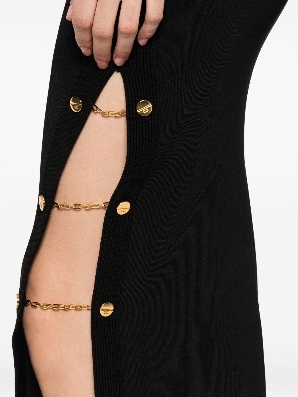 Viscose knit dress with jewel cufflinks AM28S57E2 110 ELISABETTA FRANCHI