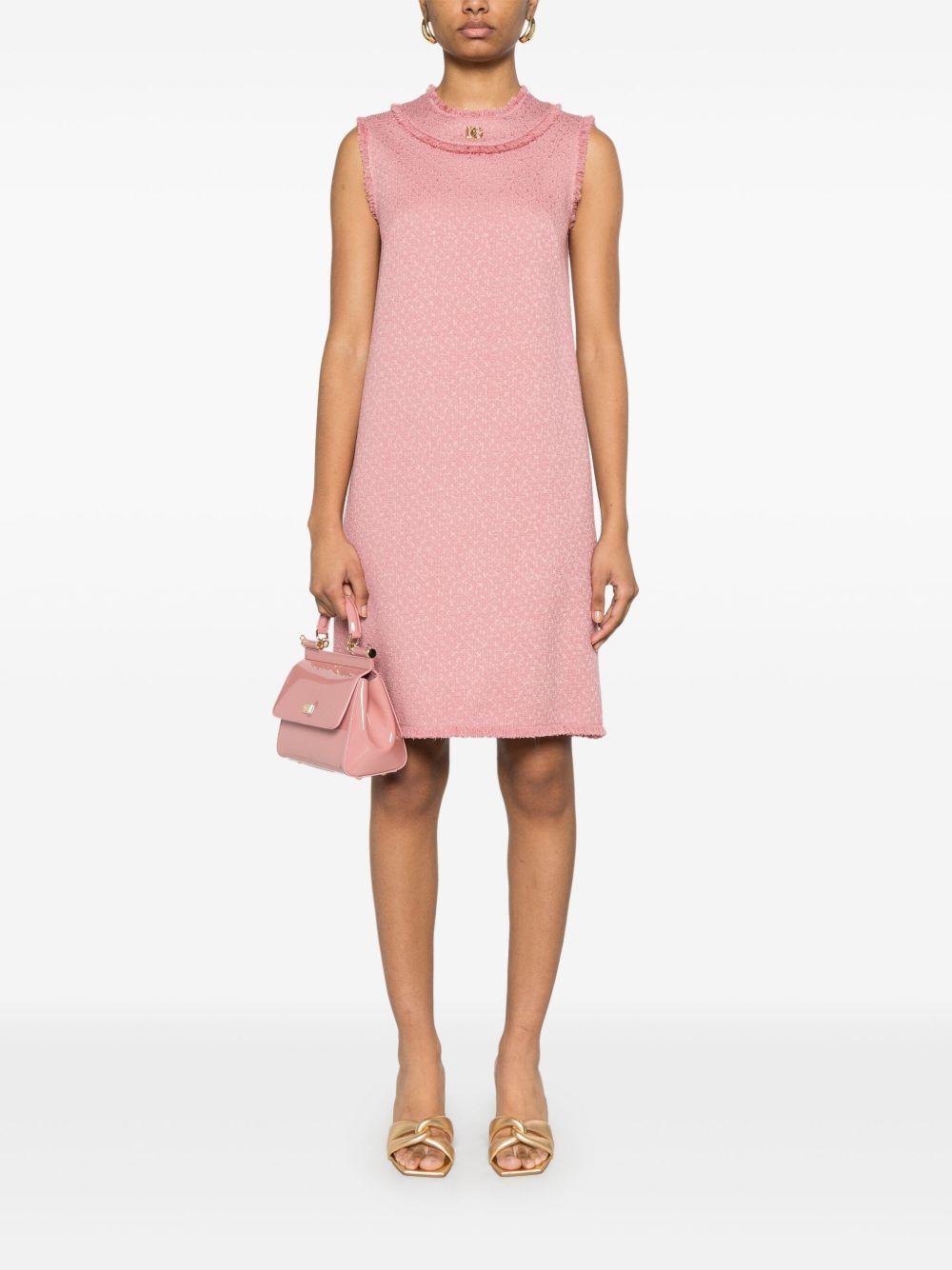 Sleeveless raschel tweed dress with DG logo F6ARUT HUMUAF0473 DOLCE & GABBANA