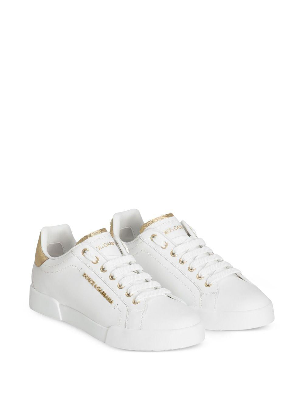 Calfskin nappa Portofino sneakers with lettering CK2329 AN2988B996 DOLCE & GABBANA