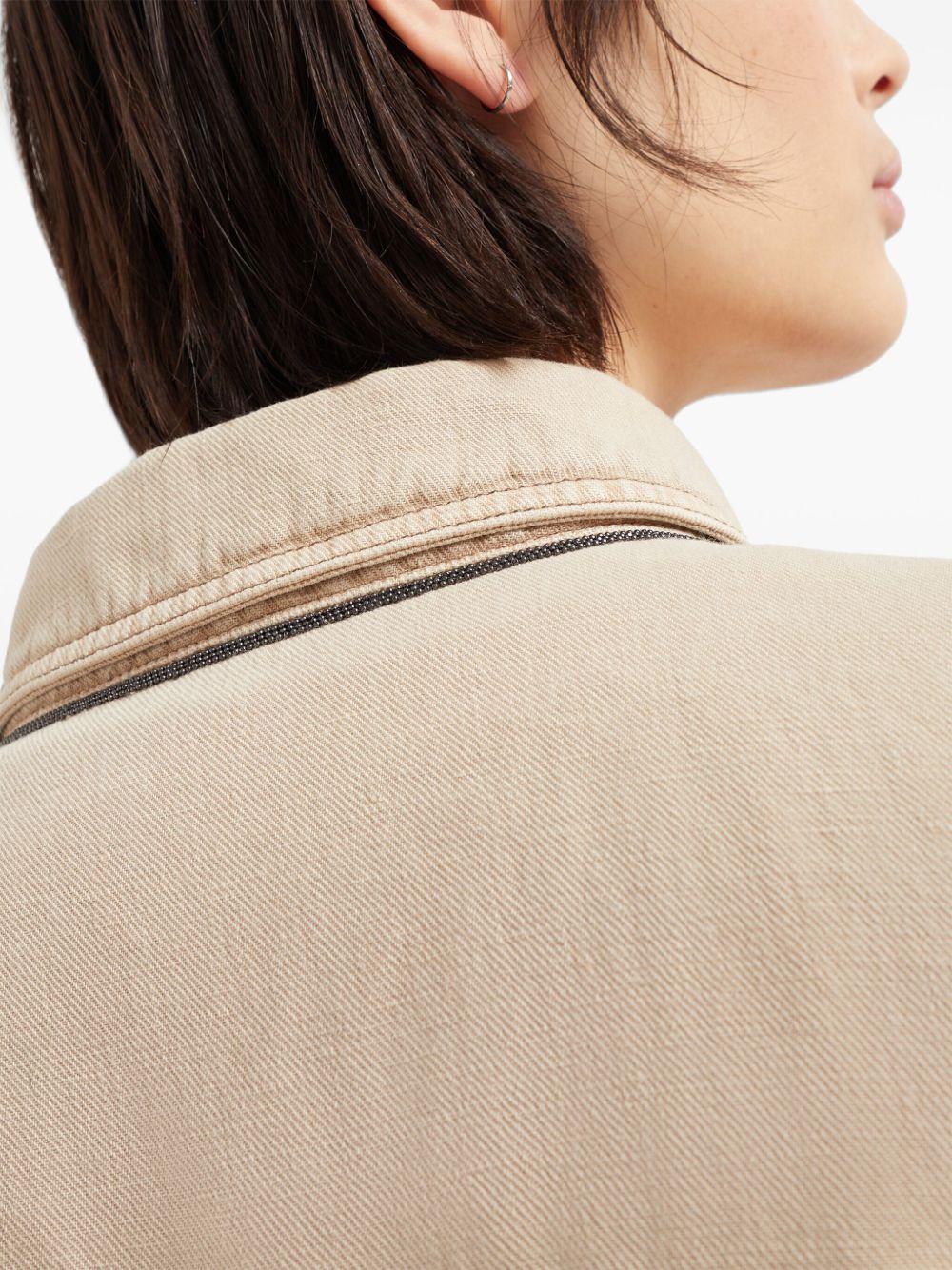 Four-pocket jacket in garment-dyed cotton-linen cover-up with monile ML996FX716 C2910 BRUNELLO CUCINELLI