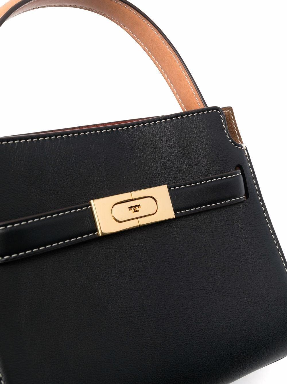 Black/brown calf leather Lee Radziwill petite leather bag 75662 001 TORY BURCH
