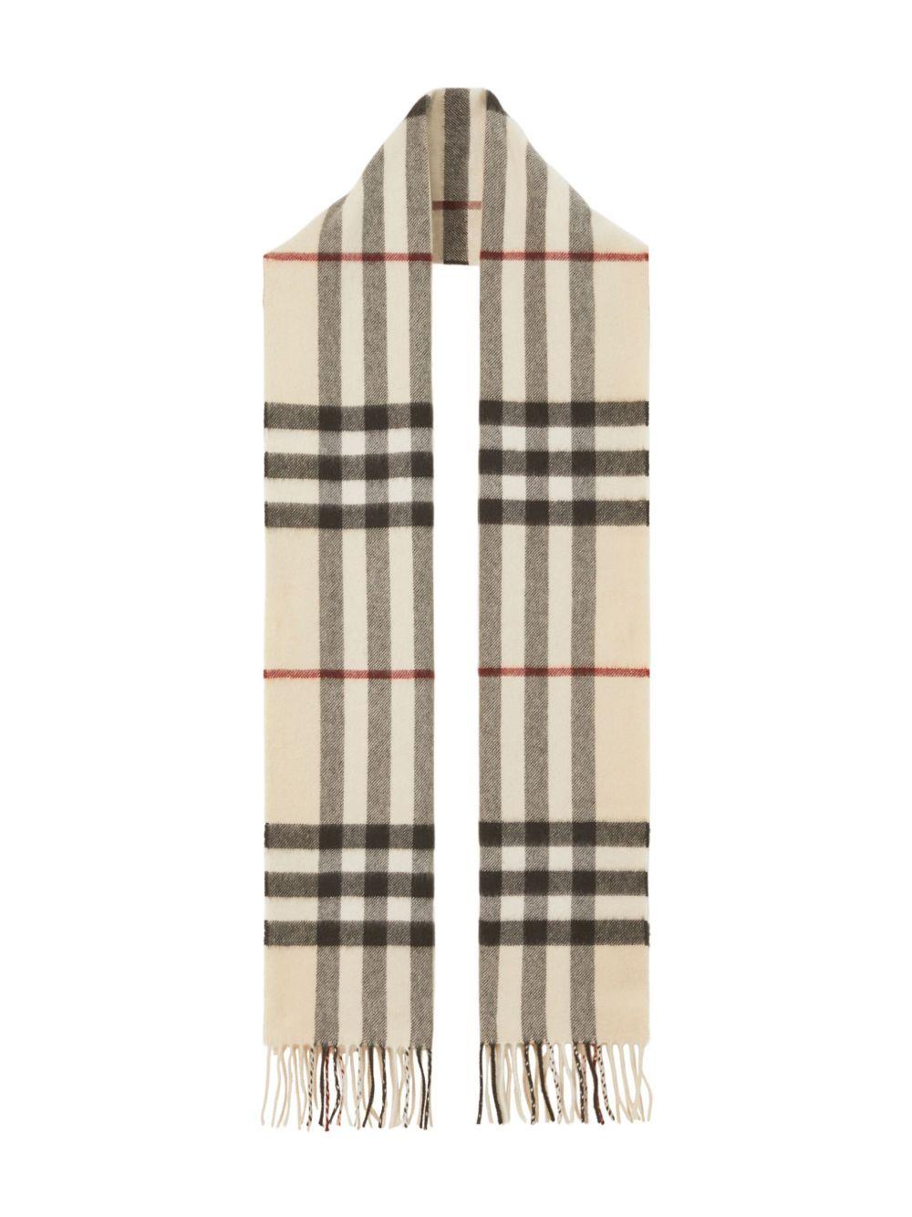 The Burberry Check cashmere scarf<BR/><BR/><BR/> 8077884 A1450 BURBERRY
