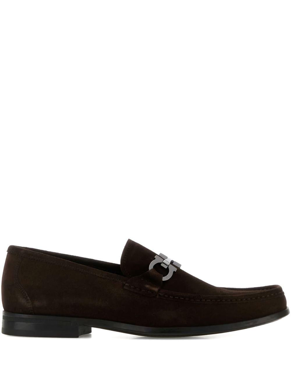 Loafer with Gancini buckle 029457GRANDIOSO2 791668BARK T.MORO FERRAGAMO