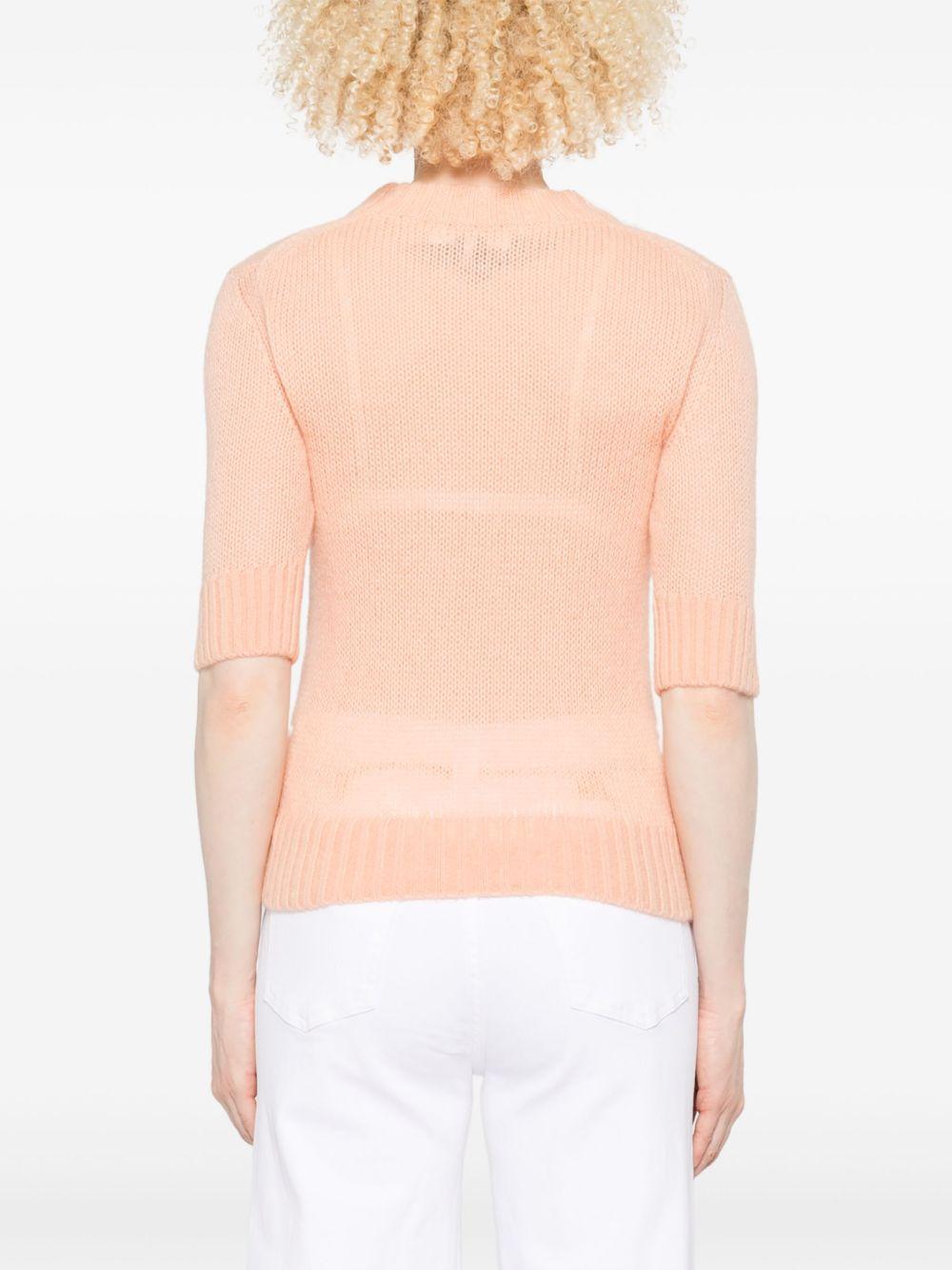 Elbow-sleeve logo sweater in alpaca wool & silk knit CH25UMP26740 81L CHLOÉ