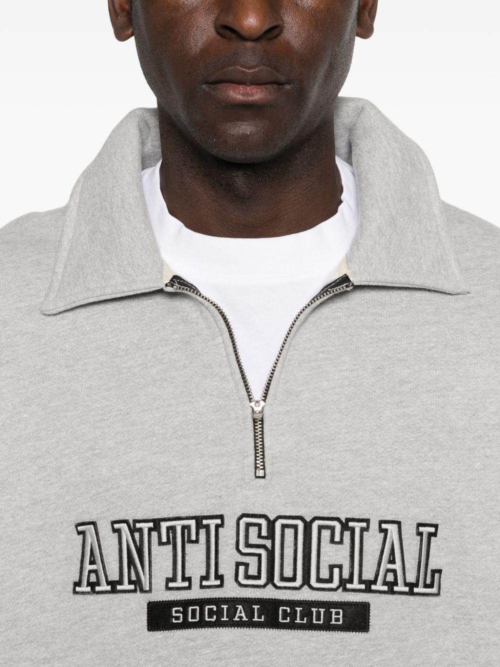 Washed Up Quarter Zip ASSC120014 GREY ANTI SOCIAL SOCIAL CLUB