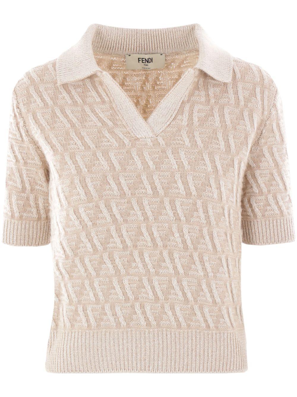 FF-embroidered polo top FZXD06 ATPLF1R0Q FENDI