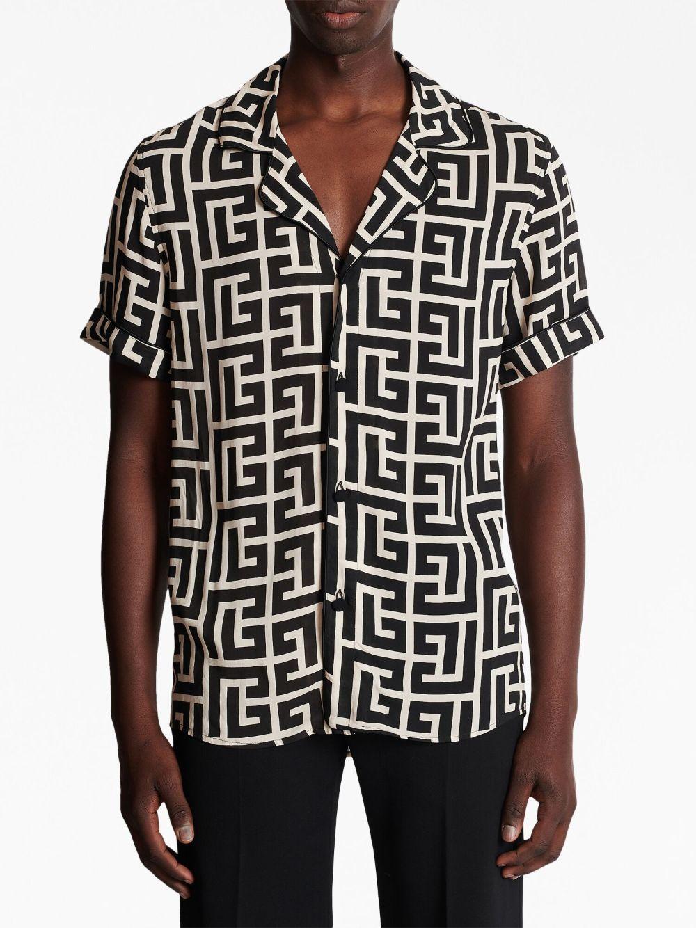 Pajama shirt with monogram print FH1HN011VD01 GFE BALMAIN