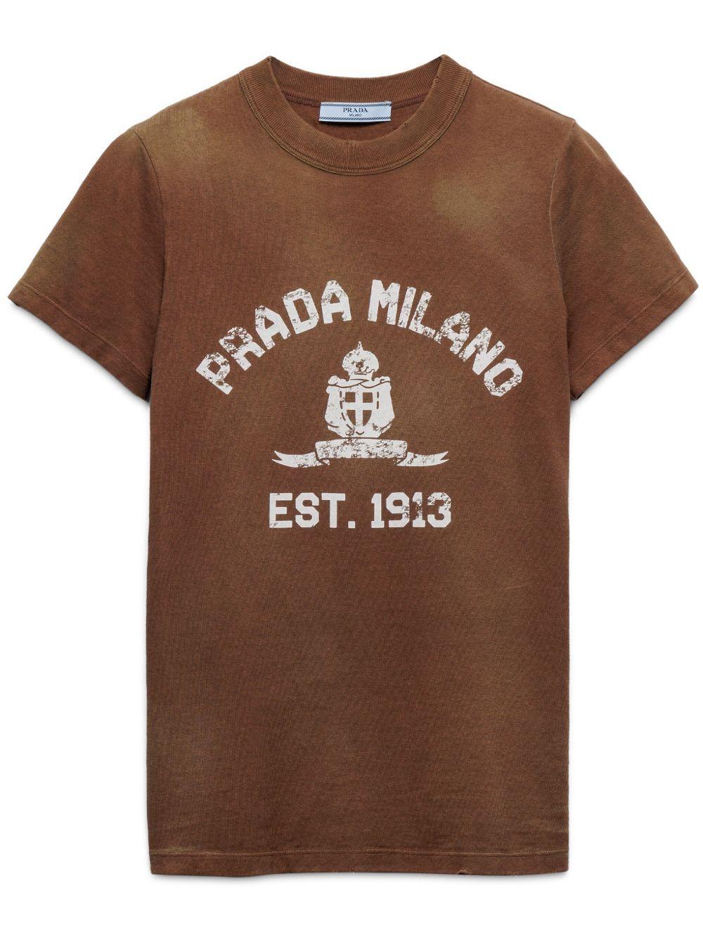 Prada Milano logo-print T-shirt<BR/><BR/><BR/> 3557B 16XRF0005 PRADA