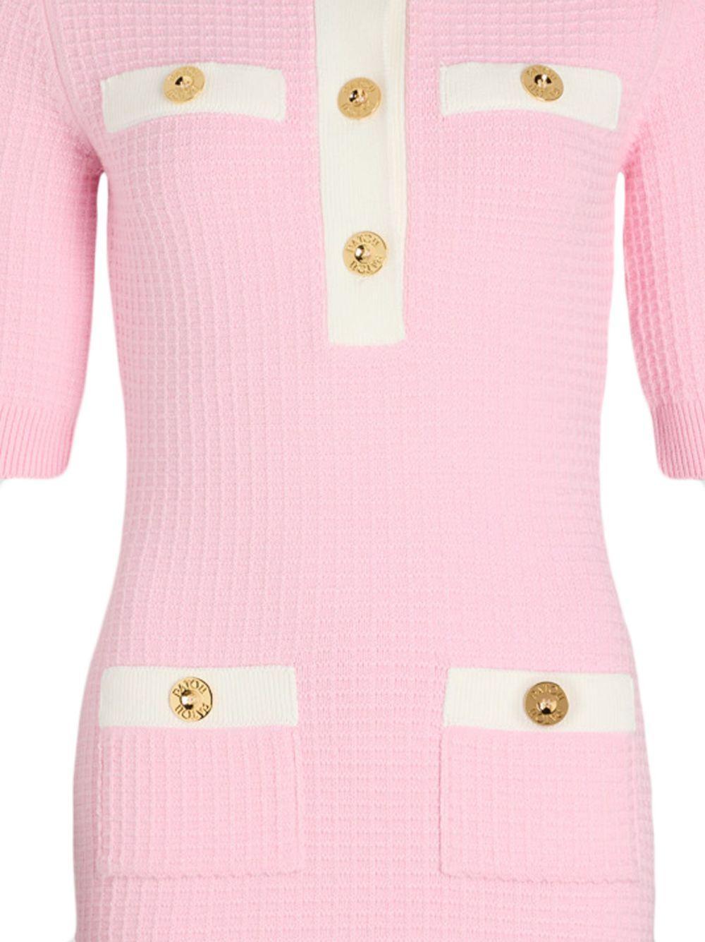 Waffle-knit cotton mini dress<BR/><BR/> KN2398087 455P PATOU