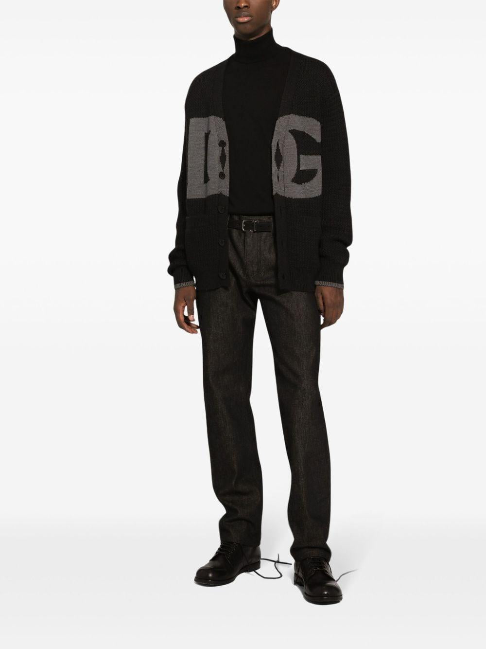 Logo-intarsia cardigan<BR/><BR/><BR/> GXV13T JCVX2N1254 DOLCE & GABBANA