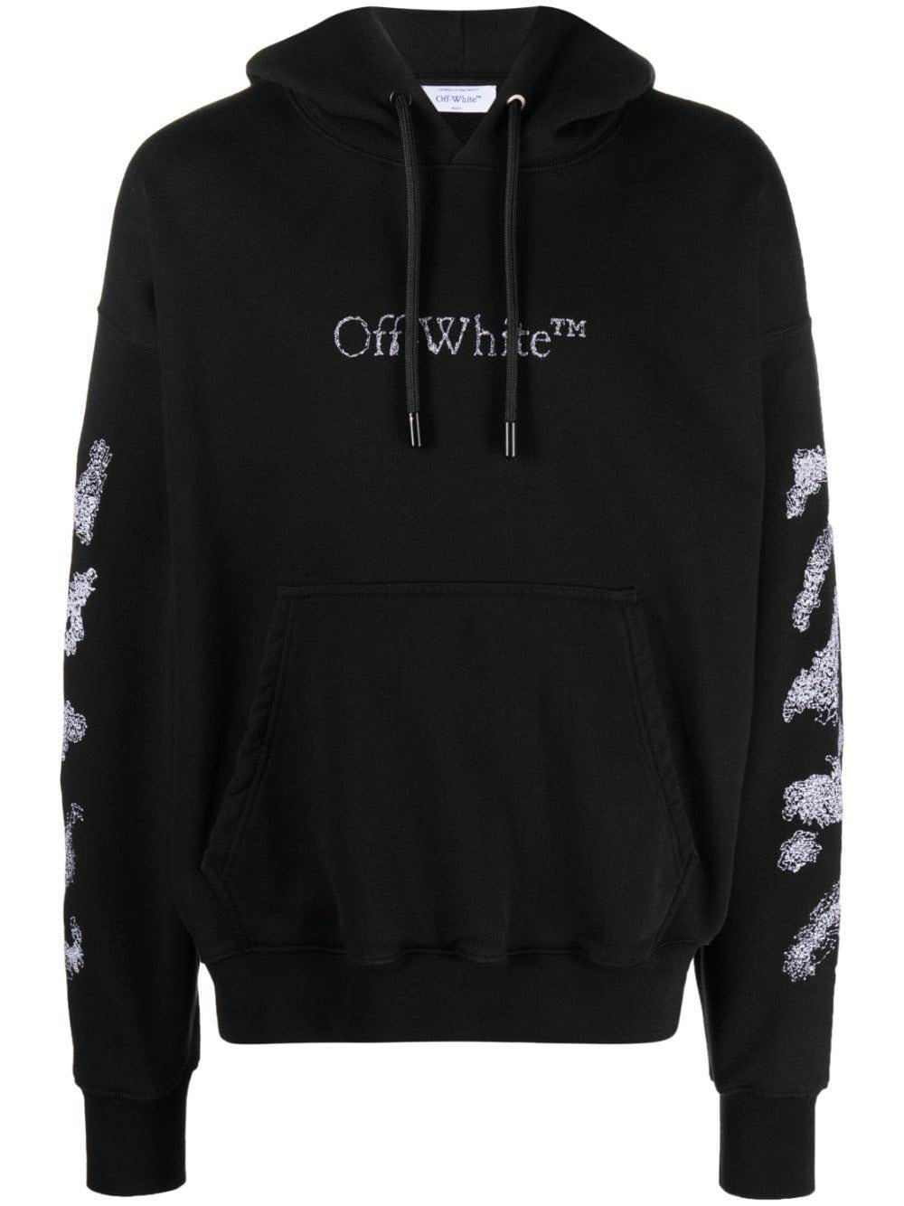 Embroidered logo to the front sweaters OMBB085F23FLE018 1001 OFF-WHITE
