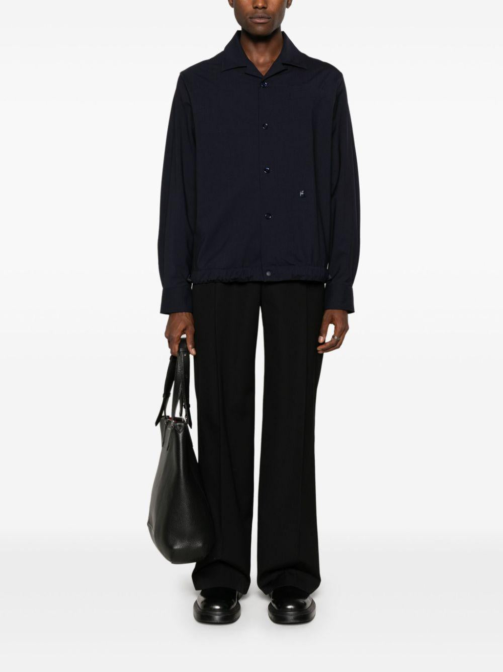 Drawstring wool-blend shirt jacket<BR/><BR/><BR/> BM61071 4PY403 GIVENCHY