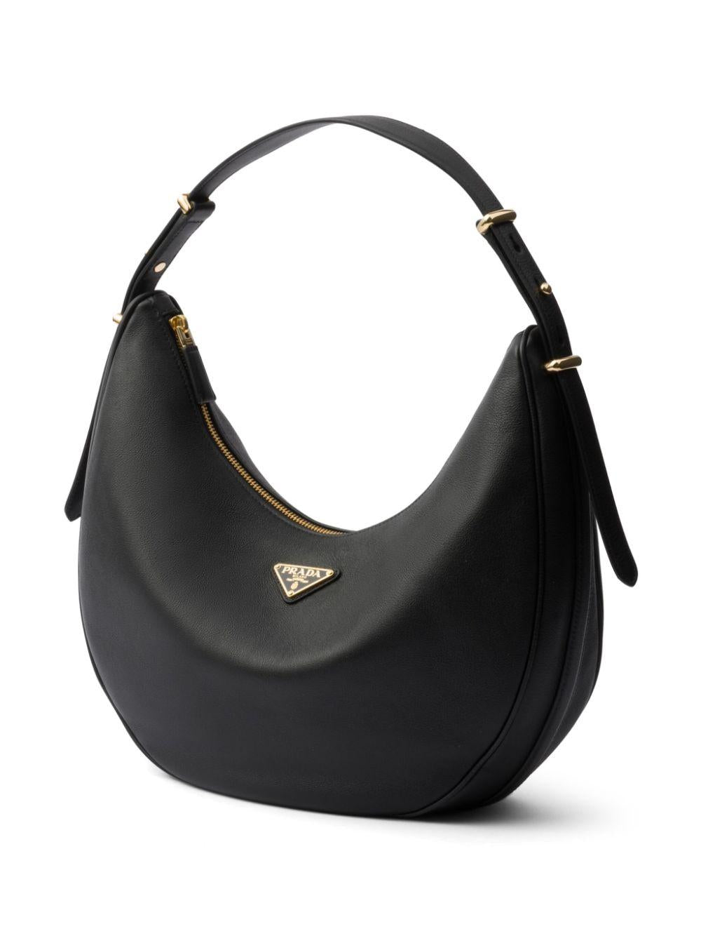 Large logo-plaque leather shoulder bag<BR/><BR/><BR/> 1BC212 2CYSF0002 PRADA