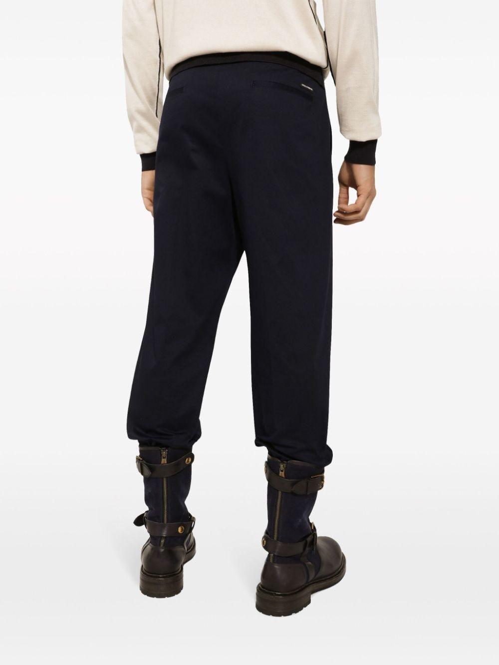 Logo-tag cotton-blend tapered trousers<BR/><BR/><BR/><BR/> GV5ZHT FUFIVB0665 DOLCE & GABBANA