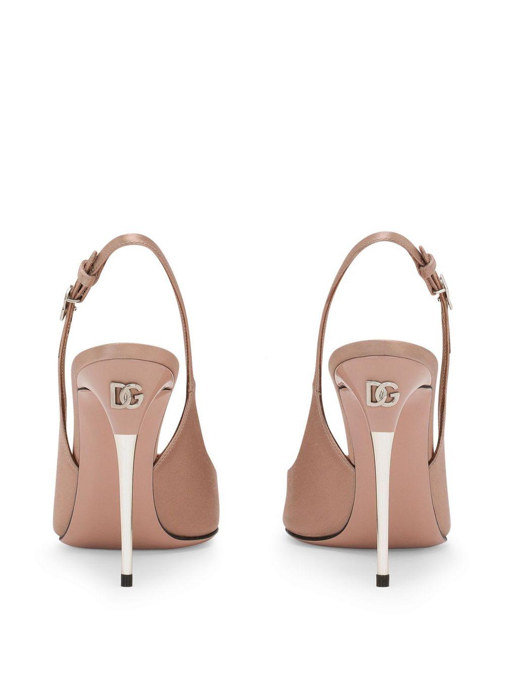 Satin slingback with DG logo: CG0776 A76308H056 DOLCE & GABBANA
