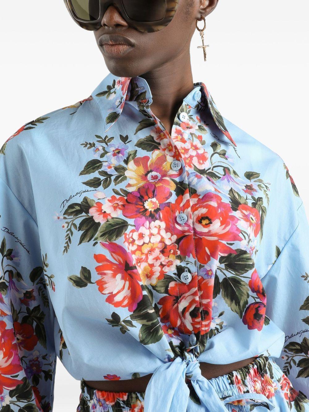 Flower bouquet-print cotton shirt F5T76T HS5UUHC5ZO DOLCE & GABBANA