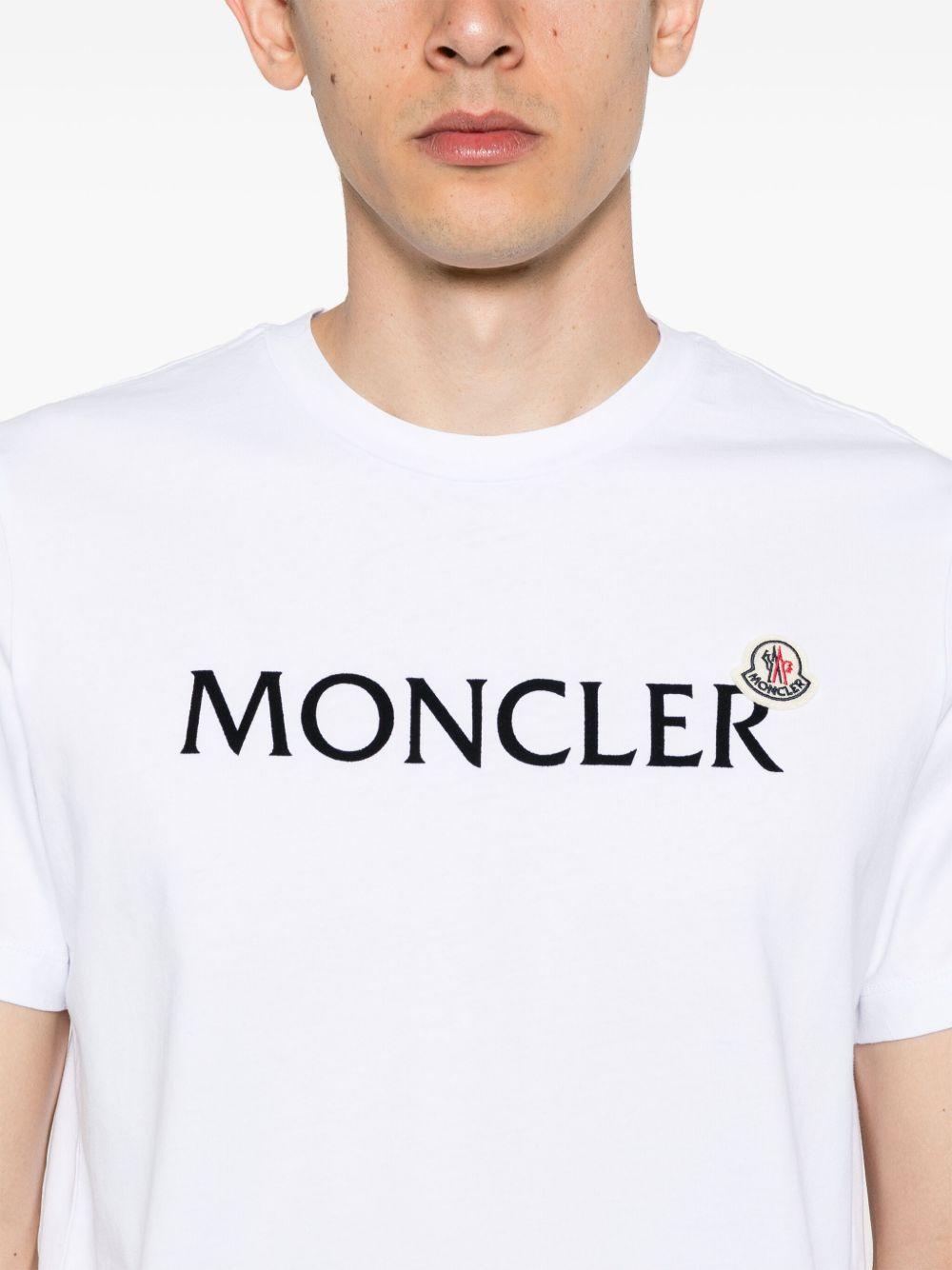 Flocked Logo Cotton T-Shirt K20918C00036 8390T001 MONCLER