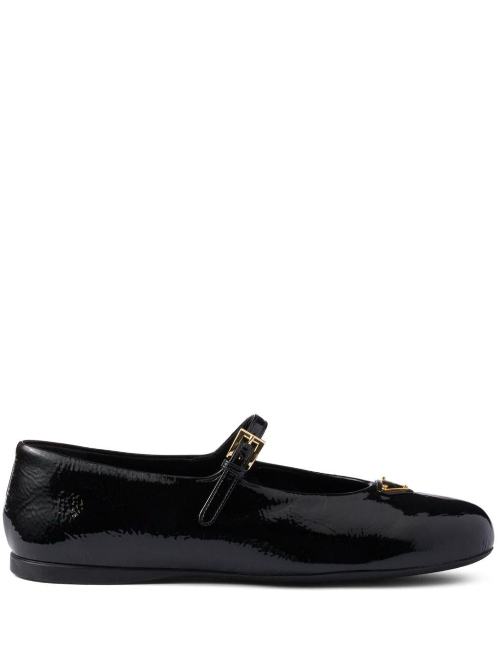Leather ballerina shoes<BR/><BR/><BR/> 1F793N H27F0002 PRADA