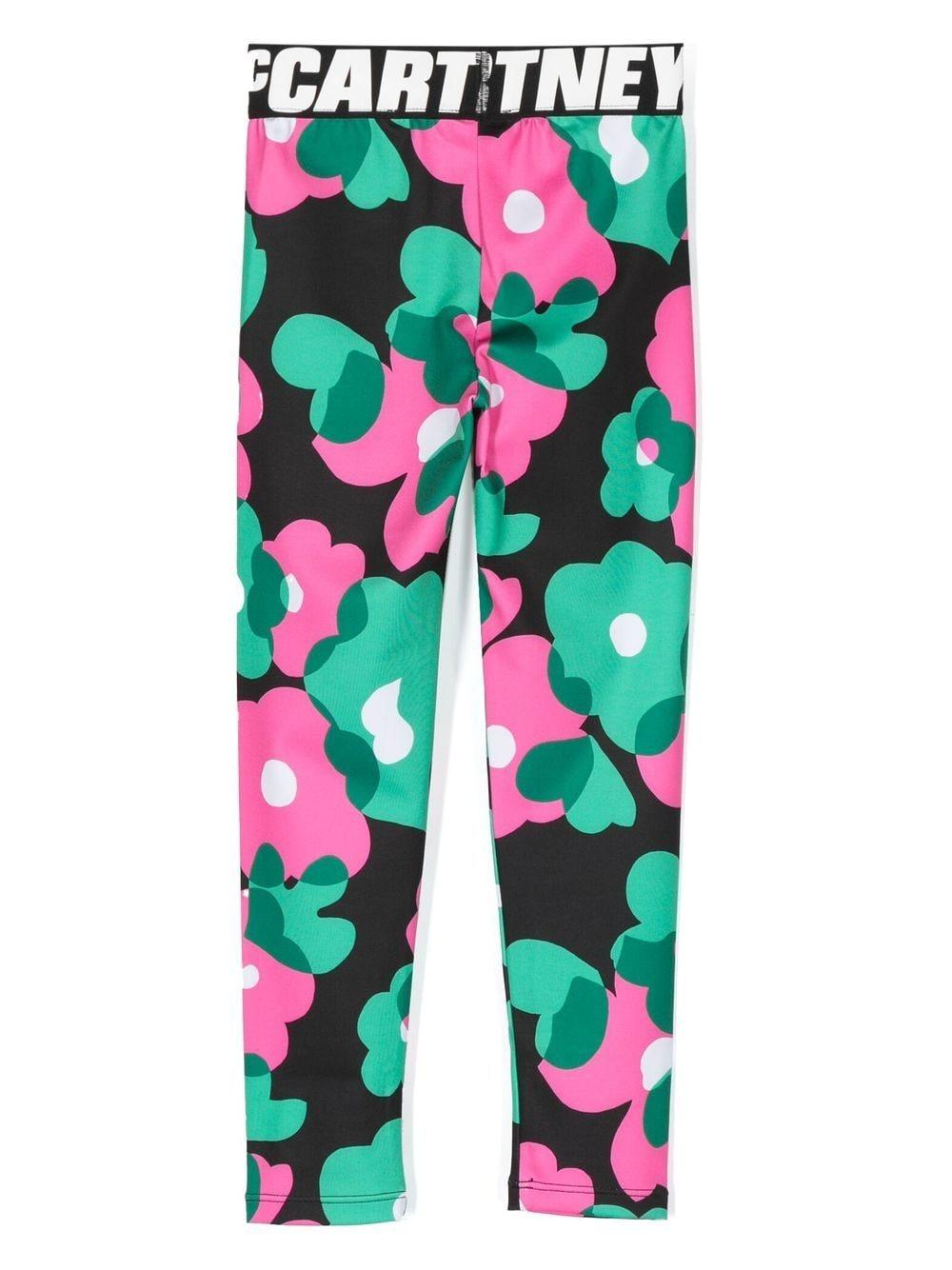 Floral-print logo-waistband leggings 8R6A80 Z0404615 STELLA McCARTNEY KIDS