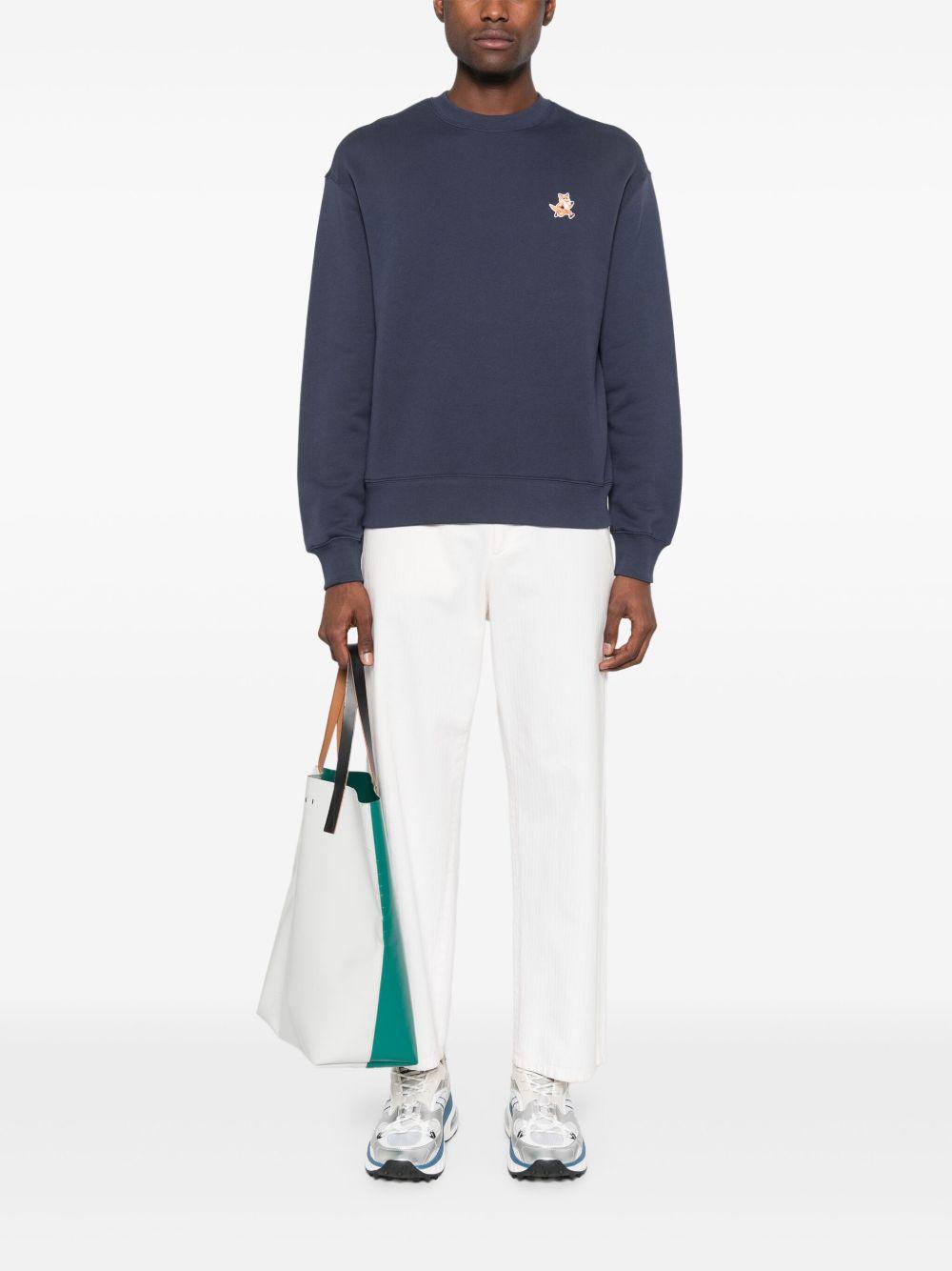 Speedy Fox-patch sweatshirt<BR/><BR/><BR/> MM00313KM0321 P476 MAISON KITSUNÉ