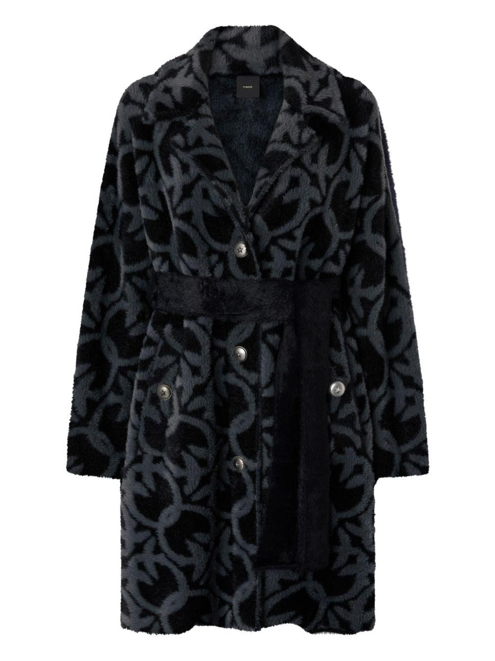 coat with jacquard logo pattern 105415 A2WYIZ9 PINKO