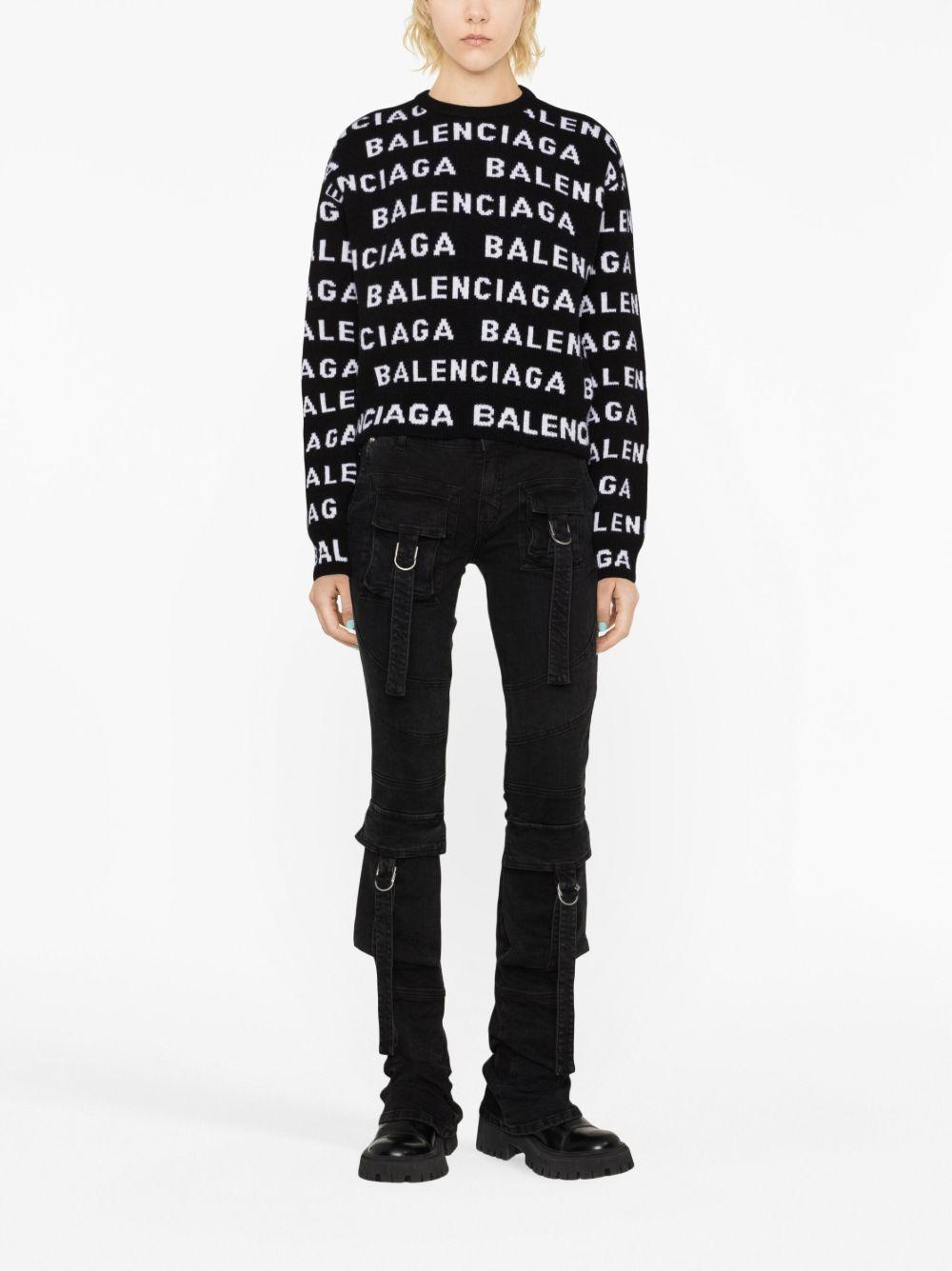 Allover logo wool crew-neck jumper 761591 T16731070 BALENCIAGA