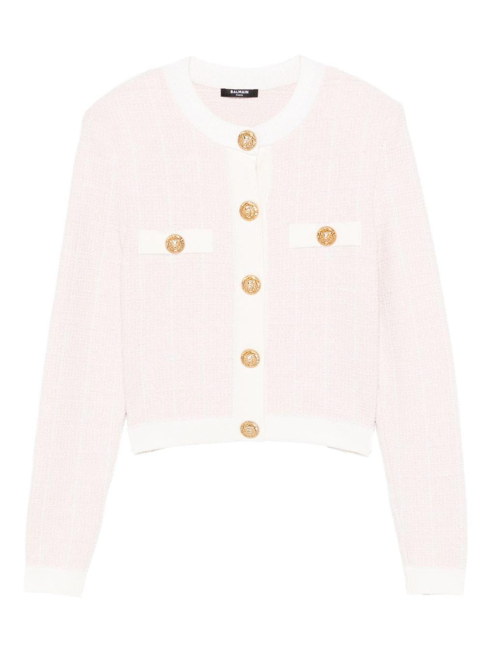 Lightweight tweed cardigan GF1KL000KJ48 OIB BALMAIN