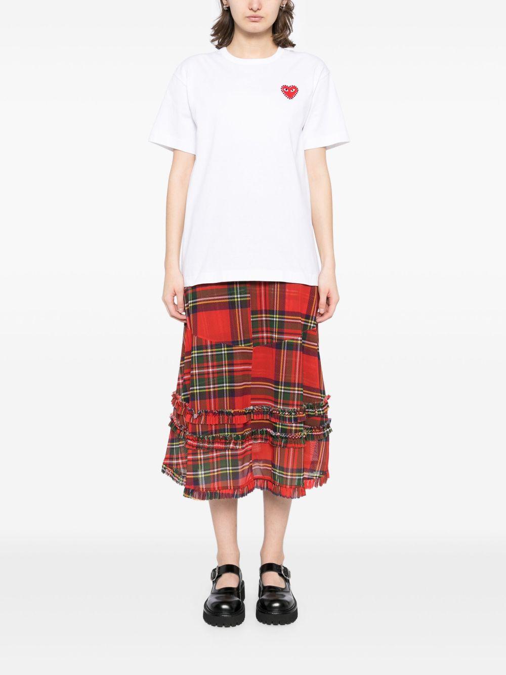 PLAY Rhinestone Emblem Red Heart T-Shirt AXT801 WHITE/RED COMME DES GARÇONS PARFUM