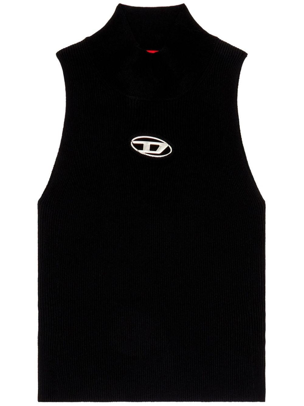 M-Onervax logo-plaque mock-neck top A13020 0DLAX9XX DIESEL