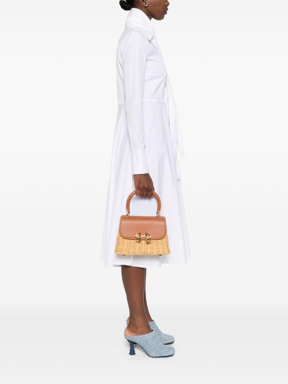Rattan Mini Bow Bag 303A BRBROWN SELF-PORTRAIT