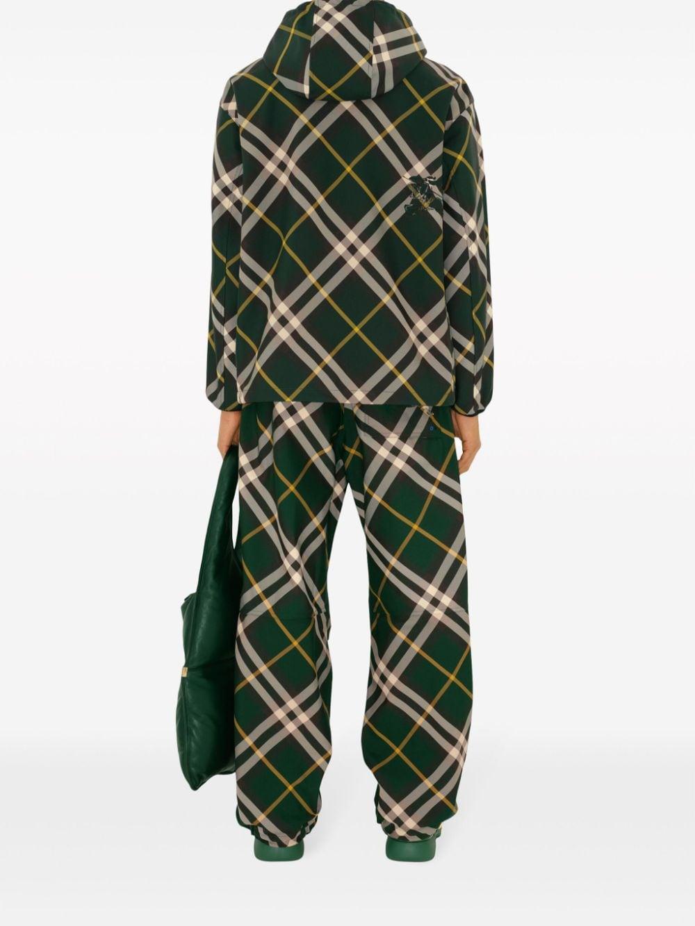 Check-pattern zipped hooded jacket<BR/><BR/><BR/> 8081895 B8660 BURBERRY