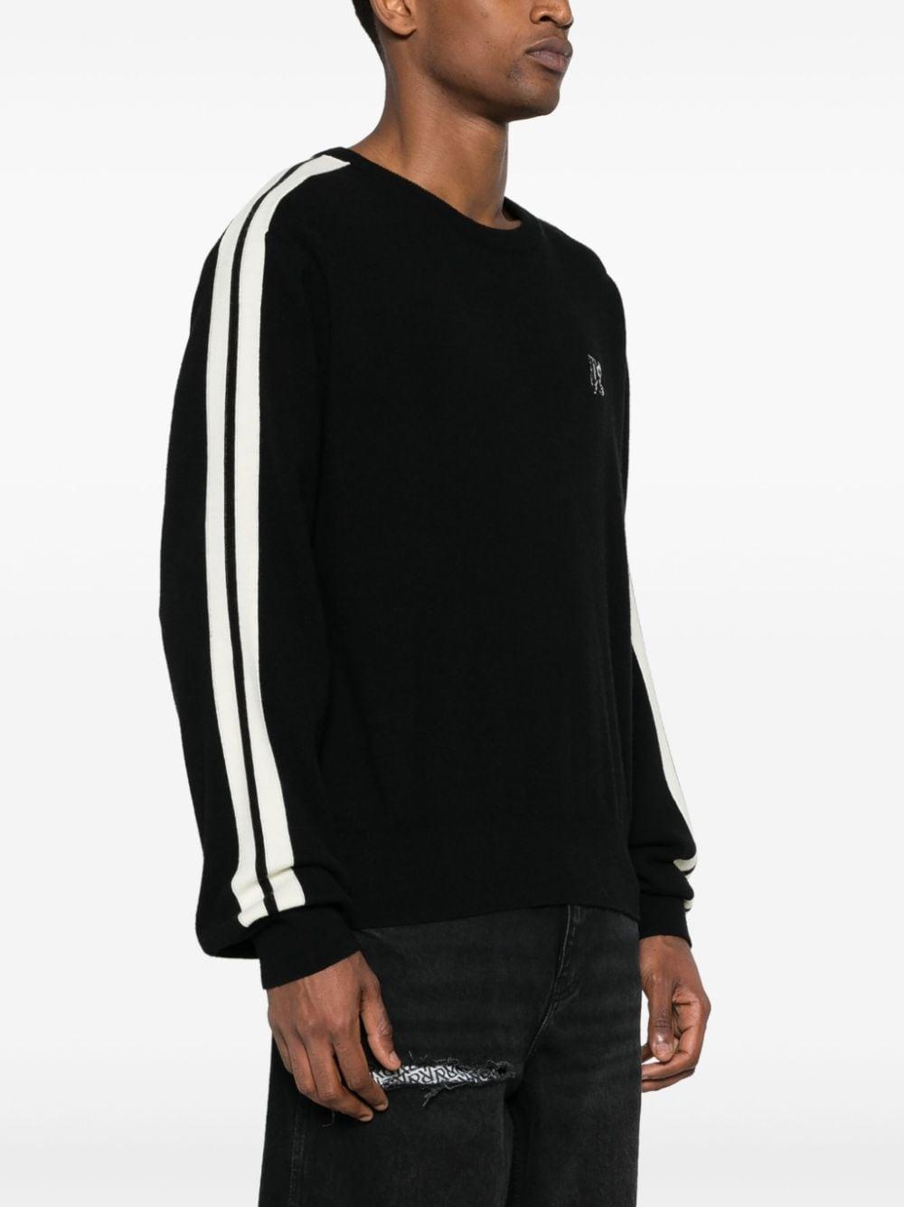 Monogram-embroidered crew-neck jumper<BR/><BR/><BR/> PMHE075F24KNI001 1003 PALM ANGELS