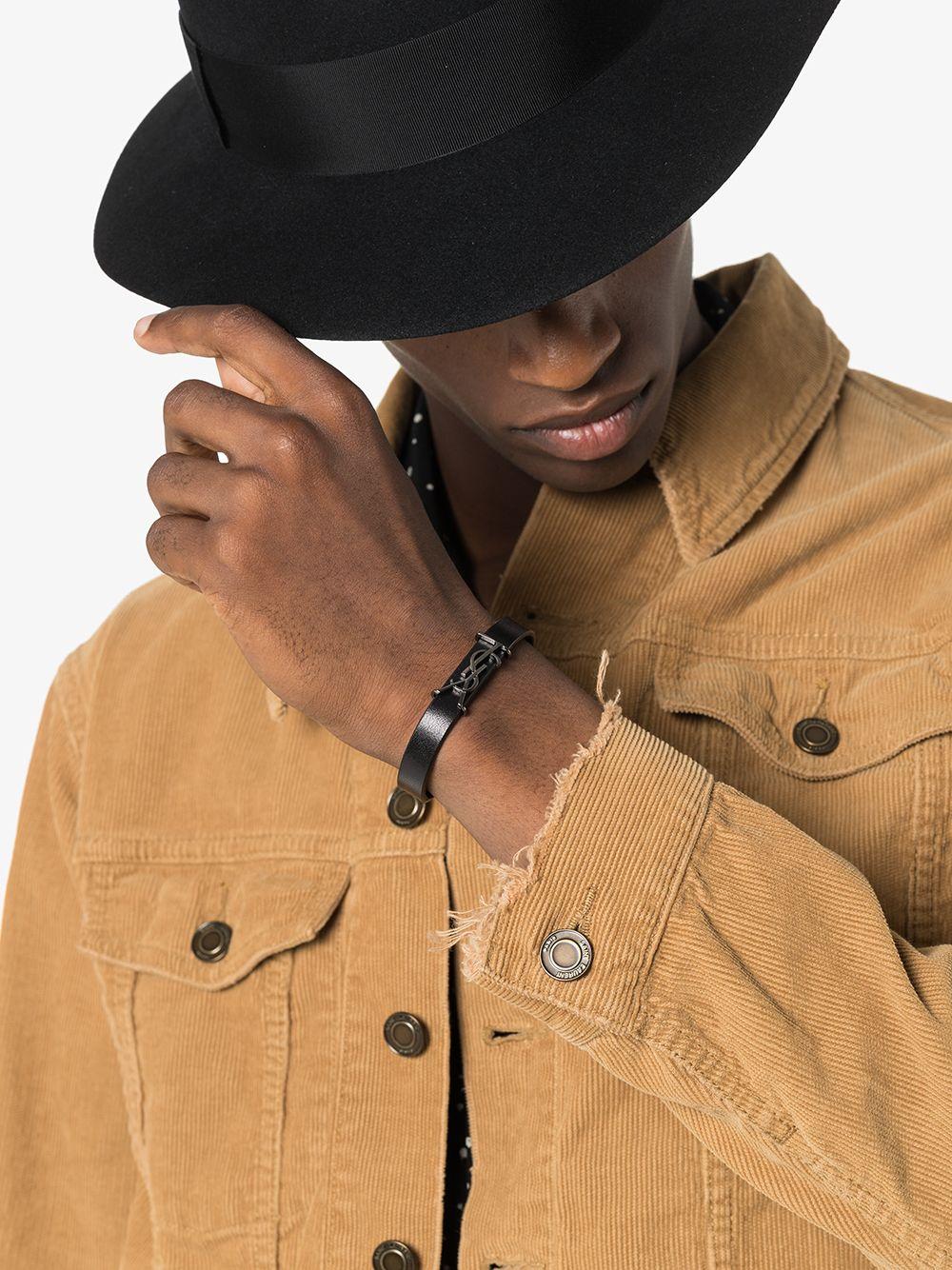 Opyum bracelet in smooth leather and metal 5593550IH0R 1000 SAINT LAURENT