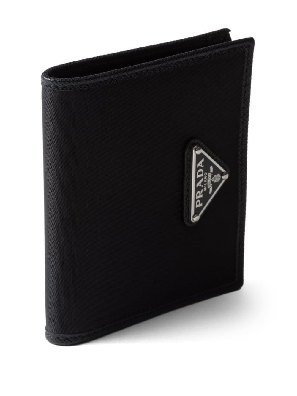 Re-Nylon enamel-triangle logo wallet<BR/><BR/><BR/> 2MO004 2DMHF0002 PRADA