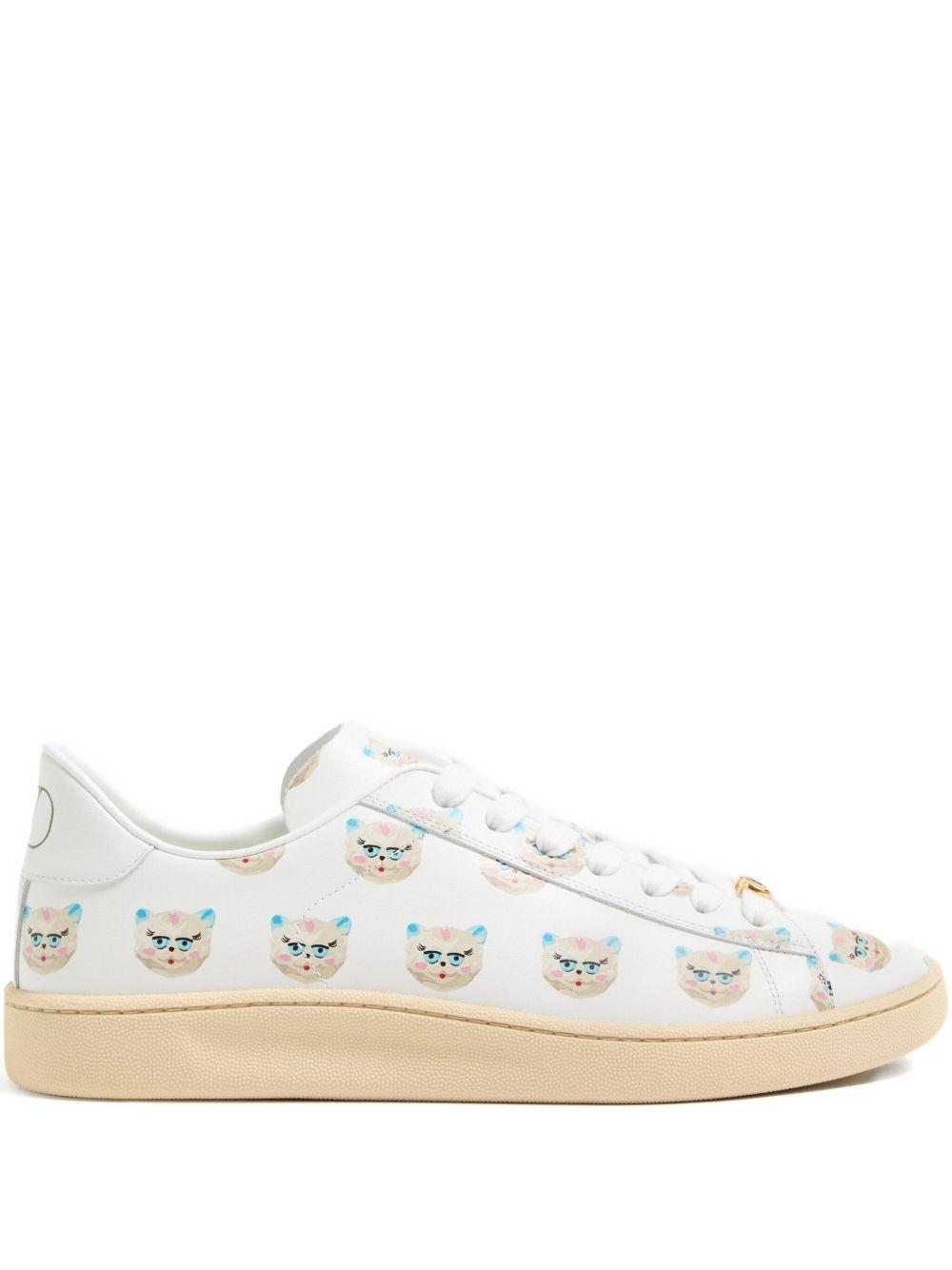 Royco Trainer In Nappa Calfskin With Le Chat De La Maison Pattern 8Y2S0K34EAM A7F VALENTINO GARAVANI