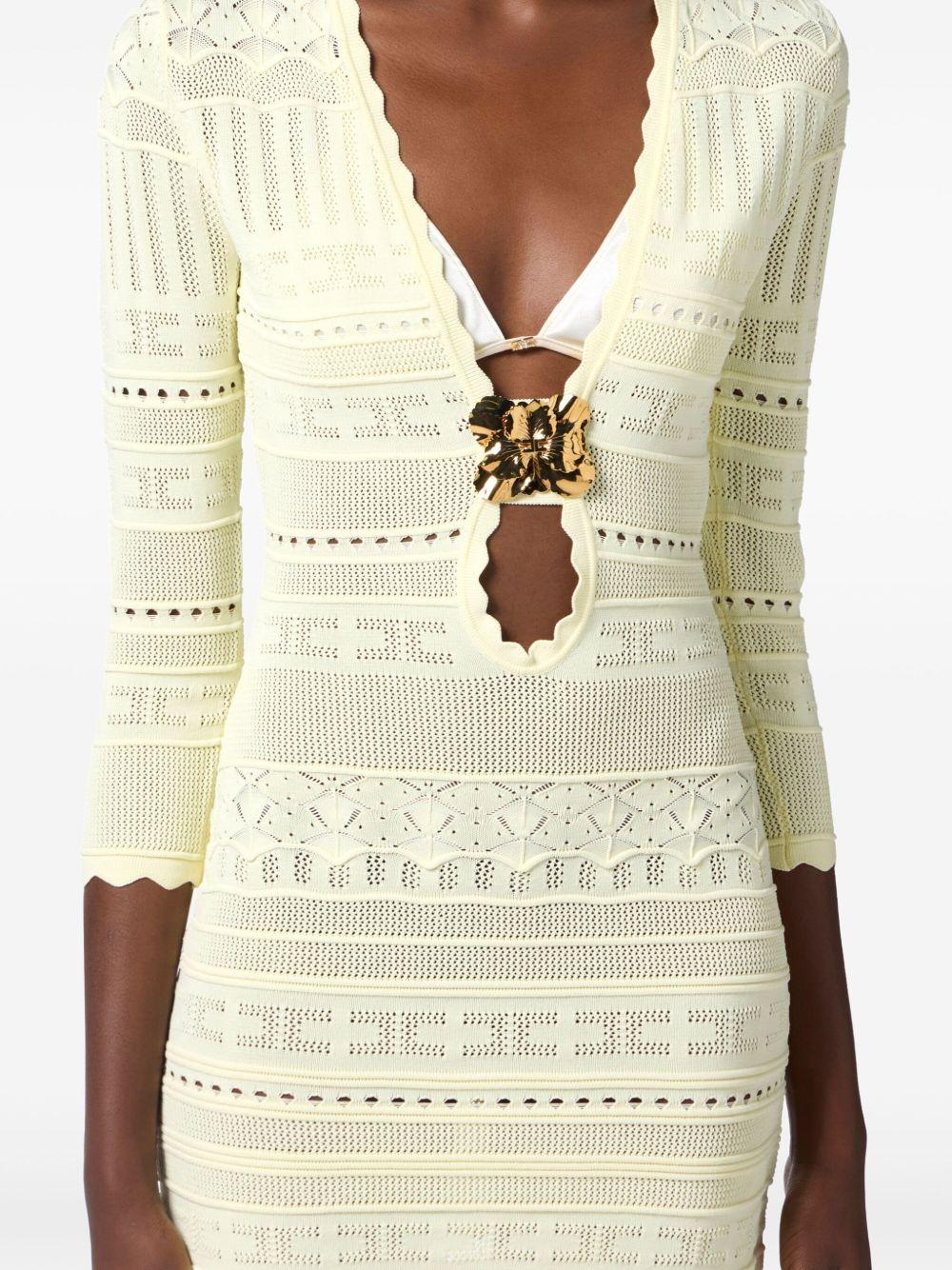 Brooch-detail open-knit dress<BR/><BR/><BR/> AM74S52E2 DC7 ELISABETTA FRANCHI