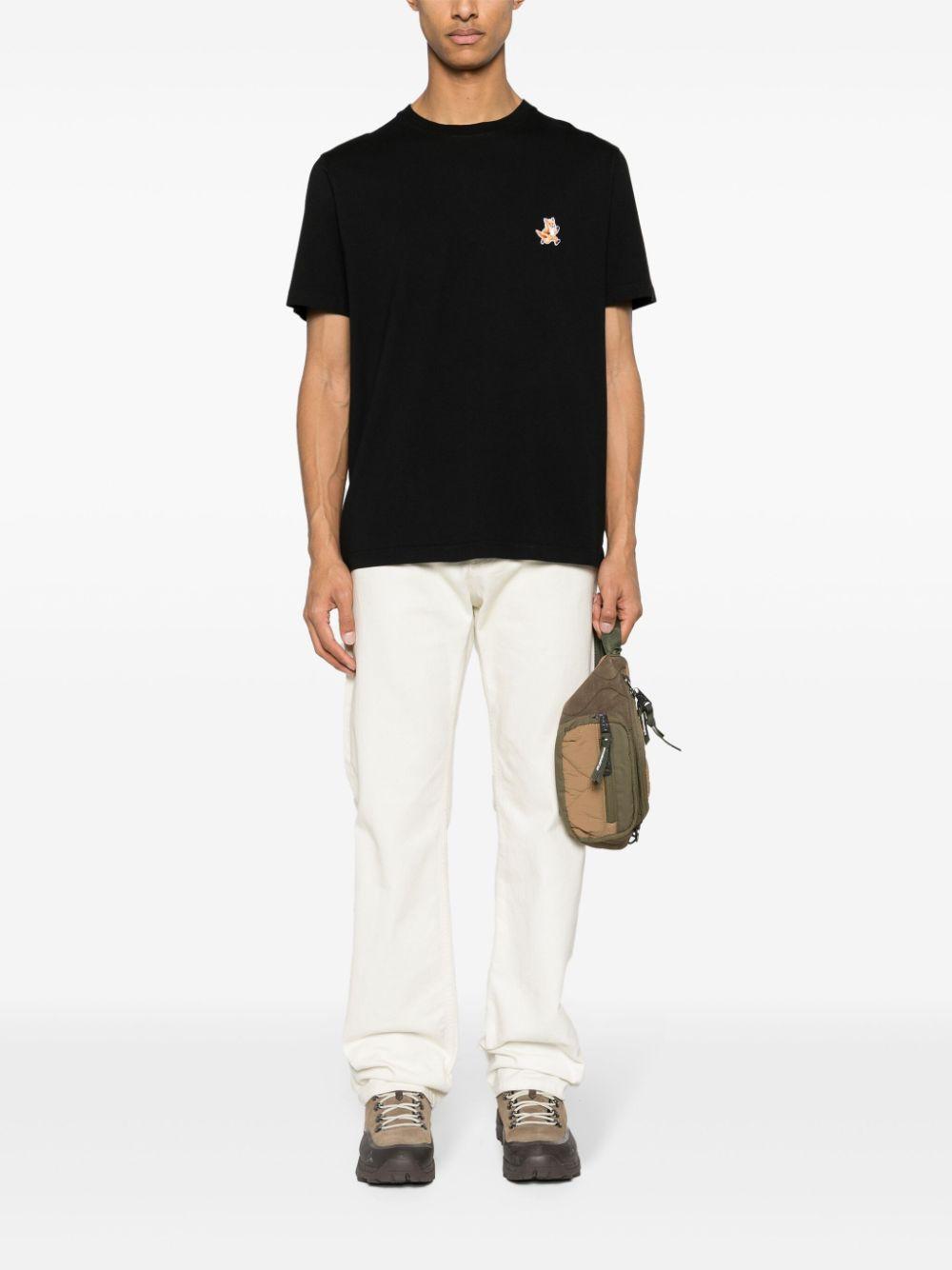 Fox-patch cotton T-shirt<BR/><BR/><BR/> MM00125KJ0008 P199 MAISON KITSUNÉ
