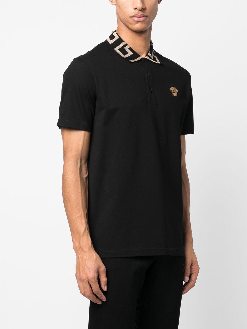 Embroidered Cotton-Piqué Polo A87402 1A061991B000 VERSACE