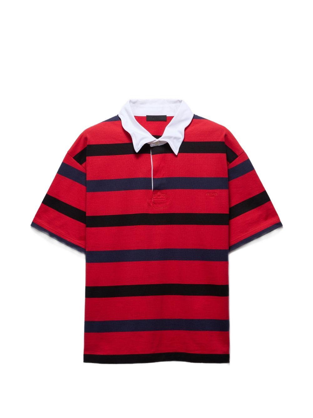 Short-sleeved cotton polo shirt UJN98919FA S-OOOF0E7D PRADA