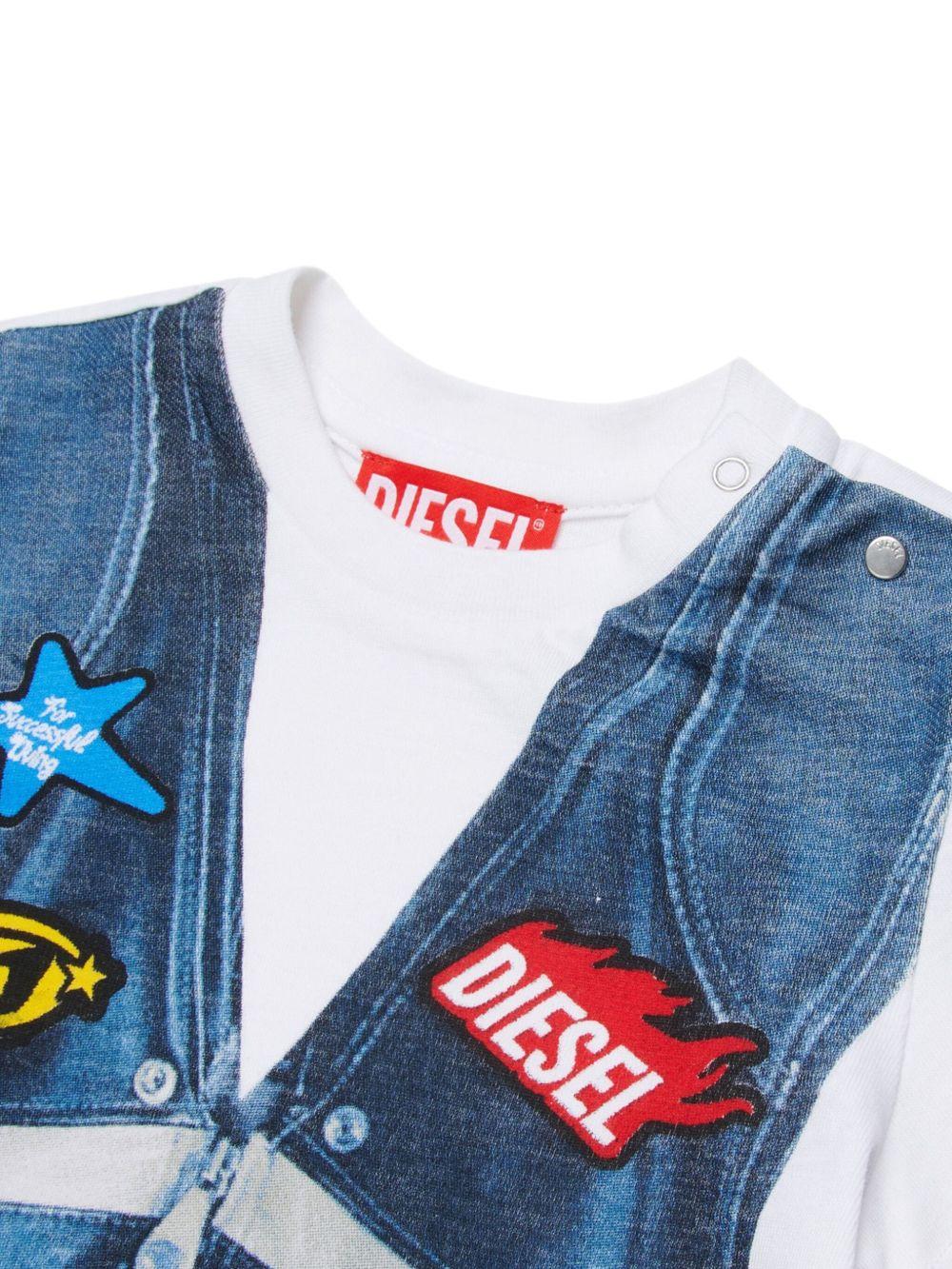 Cotton T-shirt with print and patches K00759KYAYST ELTIBK100 DIESEL KIDS