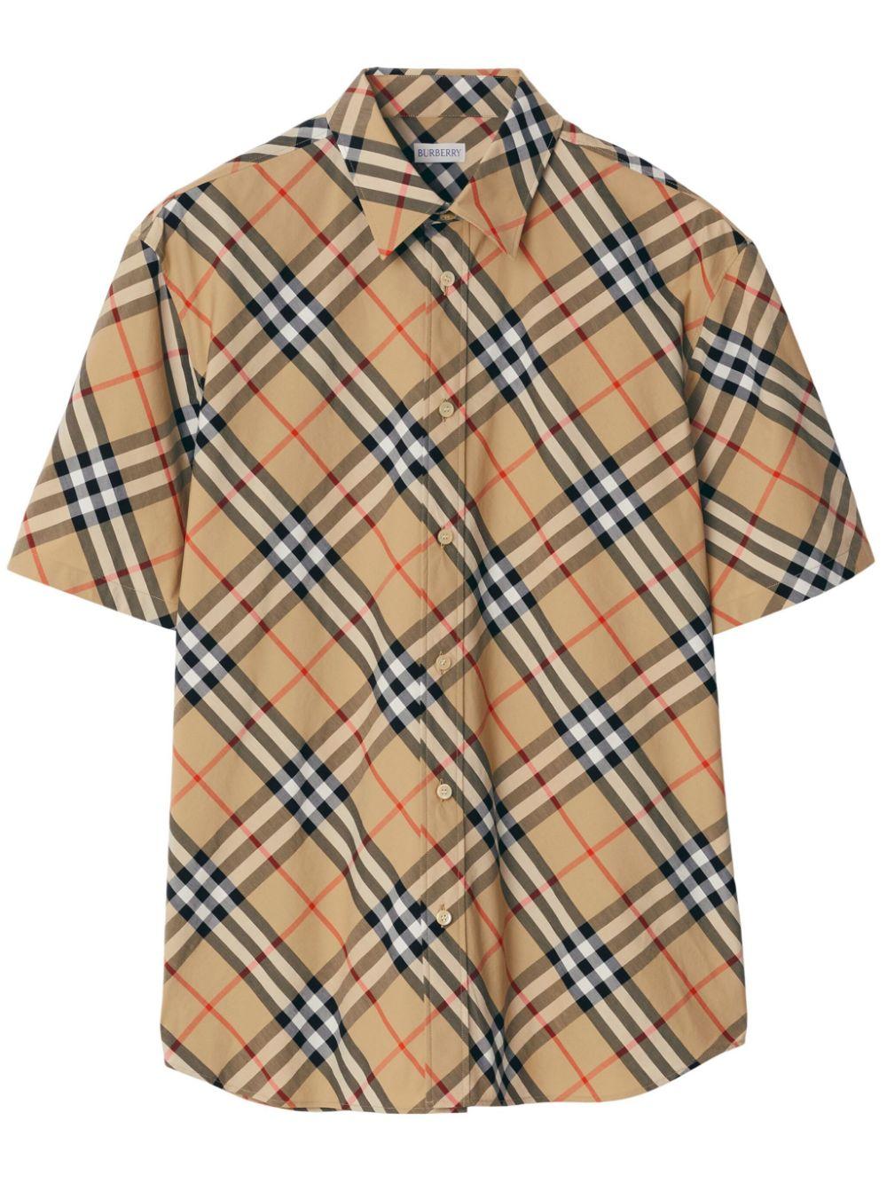 Checked cotton shirt<BR/><BR/><BR/> 8087637 B9368 BURBERRY