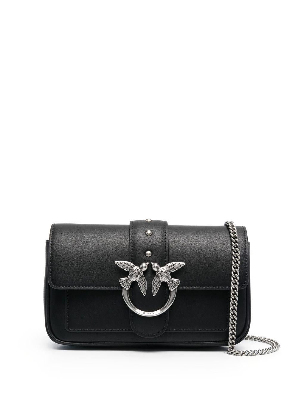 Black Love One Pocket leather crossbody bag 100061 A0F1Z99O PINKO